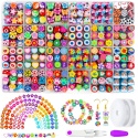 ZESTAW DO ROBIENIA BRANSOLETEK DIY KORALIKI CHARMS BIŻUTERIA DLA DZIECI 900 EL.