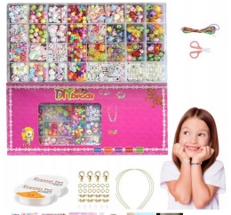 ZESTAW KORALIKÓW DO ROBIENIA BRANSOLETEK 900 EL. DIY CHARMS BIŻUTERIA