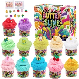 Butter Slime Masa Plastyczna XXL 12szt Pachnący Slime Dodatki Charms