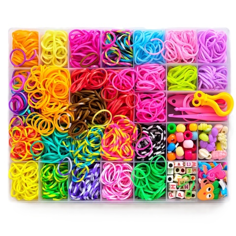 Gumki do Robienia Bransoletek Loom Bands DIY 1500 el Kuferek Zestaw XXL