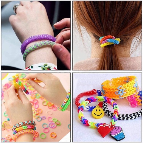 Gumki do Robienia Bransoletek Loom Bands DIY 1500 el Kuferek Zestaw XXL