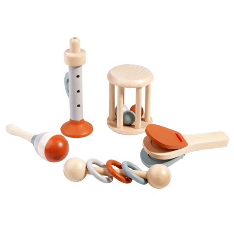 Zestaw Instrumenty Drewniane dla Niemowląt Grzechotki Marakasy Montessori